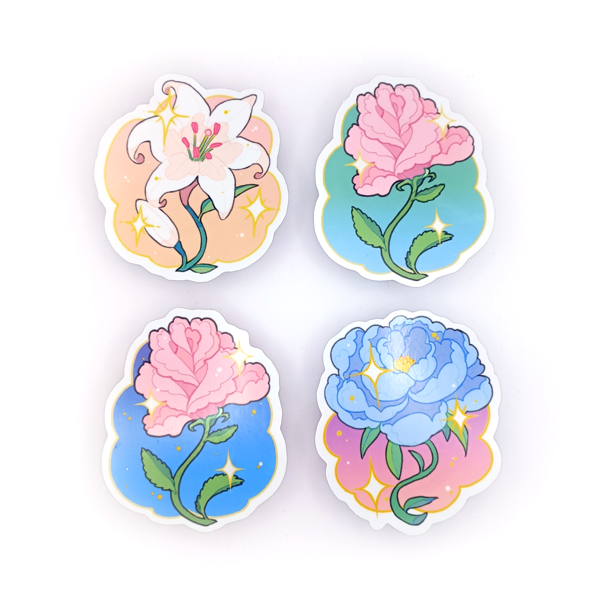 Moonlit Peony Sticker